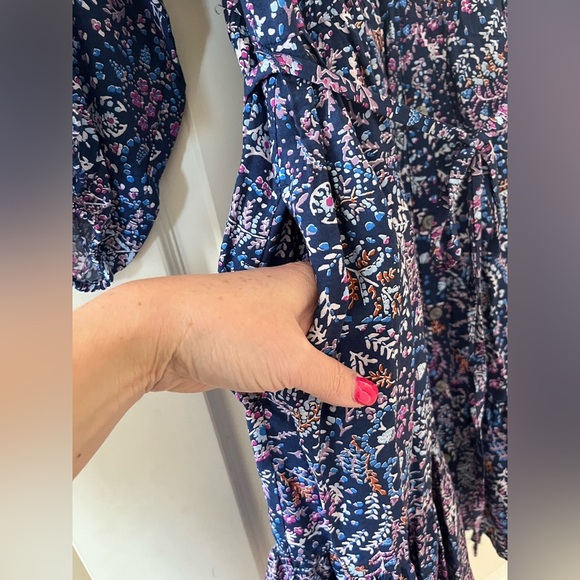 Sonoma Blue & Violet Floral Midi Dress Women’s Size 1X - Picture 5 of 16